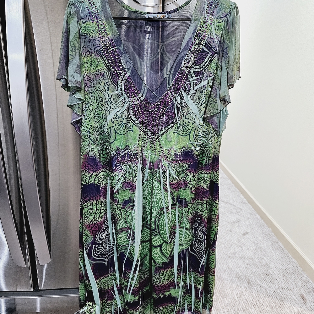 Beautiful, Unity World Wear! Underground Paisley Dress! Size 1X
